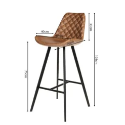 Tabouret De Bar Palmas PU Cognac -ATMOSPHERA Soldes tabouret de bar palmas pu cognac 3