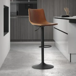 ATMOSPHERA Soldes -ATMOSPHERA Soldes tabouret de bar reglable trevi pu cognac 1