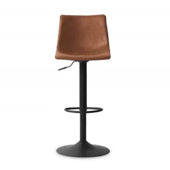 Tabouret De Bar Réglable Trevi PU Cognac -ATMOSPHERA Soldes tabouret de bar reglable trevi pu cognac 3