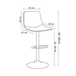 Tabouret De Bar Réglable Trevi PU Cognac -ATMOSPHERA Soldes tabouret de bar reglable trevi pu cognac 4