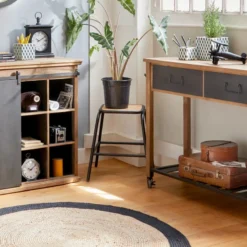 Tabouret Edena Bois Métal Atmosphera -ATMOSPHERA Soldes tabouret edena bois metal atmosphera 2