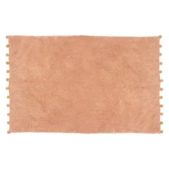 Tapis Enfant 100x150 Rose à Pompons Atmosphera