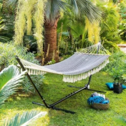 Toile Hamac Syssia Pompons 2 M Hespéride -ATMOSPHERA Soldes toile hamac syssia pompons 2 m hesperide 3