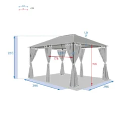 Tonnelle 3x4 M Santorini Gris Ardoise Hespéride -ATMOSPHERA Soldes tonnelle hesperide santorini gris 4