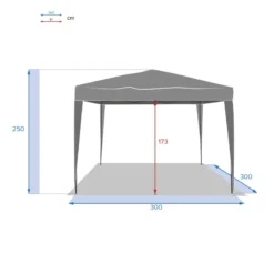 Tonnelle Pliante Carrée Hespéride 3x3m Easy Up Gris Ardoise -ATMOSPHERA Soldes tonnelle pliante hesperide 3x3m easy up gris ardoise 5