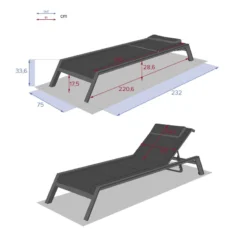 Transat Allure Hespéride Poivre/graphite -ATMOSPHERA Soldes transat allure hesperide poivre graphite 3