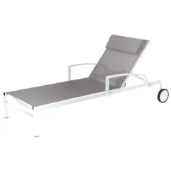 Transat Ocala Inclinable Noisette/blanc Hespéride -ATMOSPHERA Soldes transat ocala inclinable noisetteblanc hesperide 2
