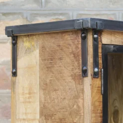 Vitrine 2 Portes Bois De Manguier Et Métal -ATMOSPHERA Soldes vitrine 2 portes bois de manguier et metal 1 4