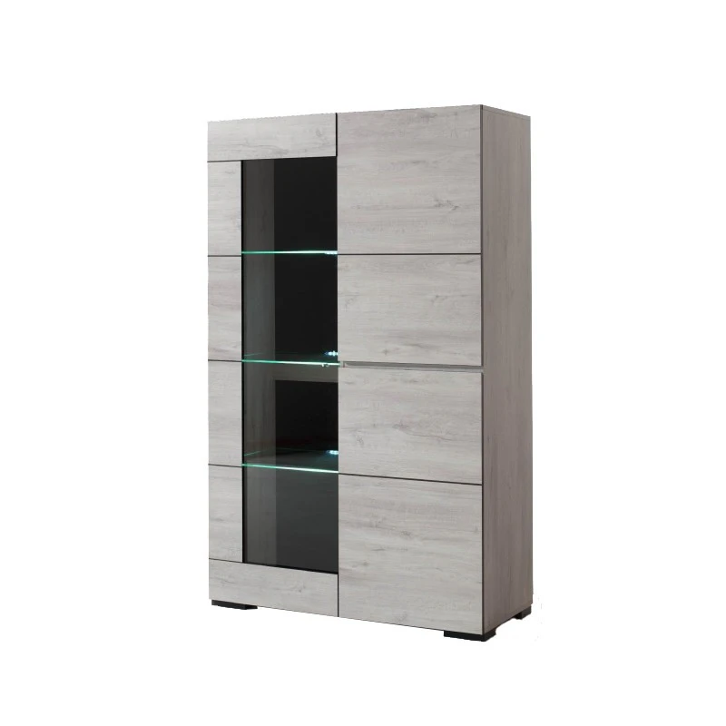 Vitrine éclairage LED Chêne Blanchi Elba 1 Vitrine éclairage LED Chêne Blanchi Elba